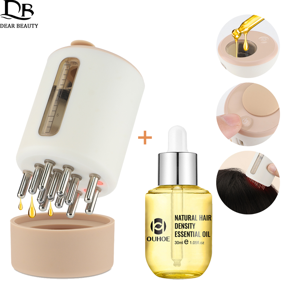Hair Care Oil - 電気振動ヘッドマッサージコーム,育毛オイル,赤光療法,マイクロカレントヘアマッサージャー,頭皮アプリケーター,30ml