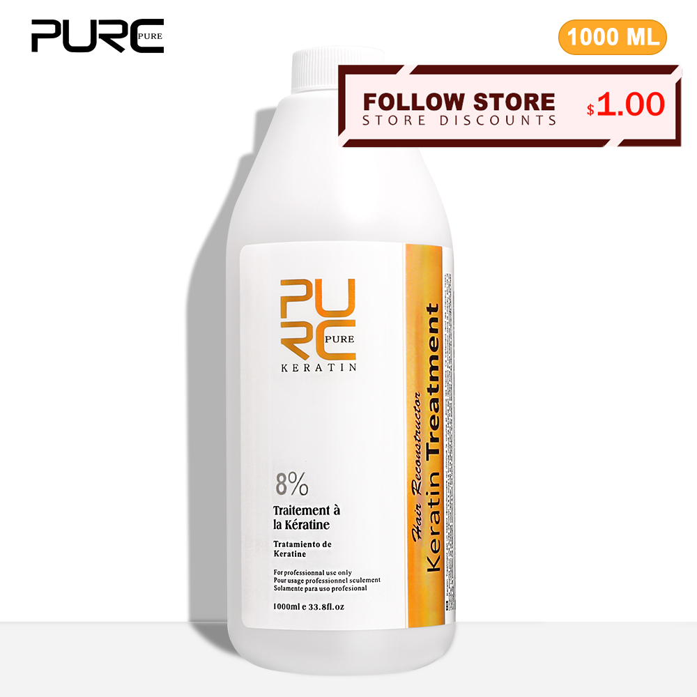 Hair Care With Protein - PURC 8% ケラチンスムージングトリートメント縮れ除去ブラジルケラチン縮毛ケア製品サロンプロフェッショナル 1000 ミリリットル