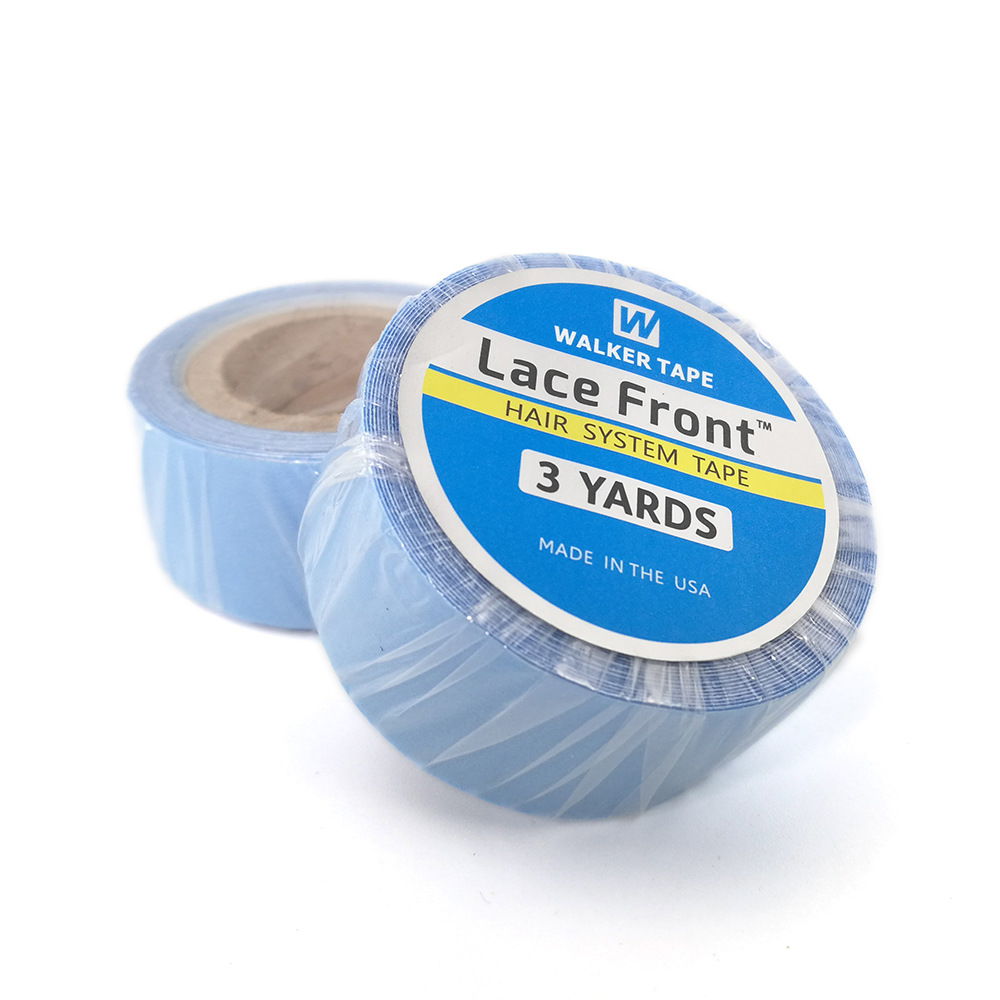 Hair Extension Tape In - ヘアエクステンション用の両面粘着テープ,レースのかつらとトーピー用の青いテープ,スーパーヘア,1ロール,2.0cm, 0.8cm x 3 m