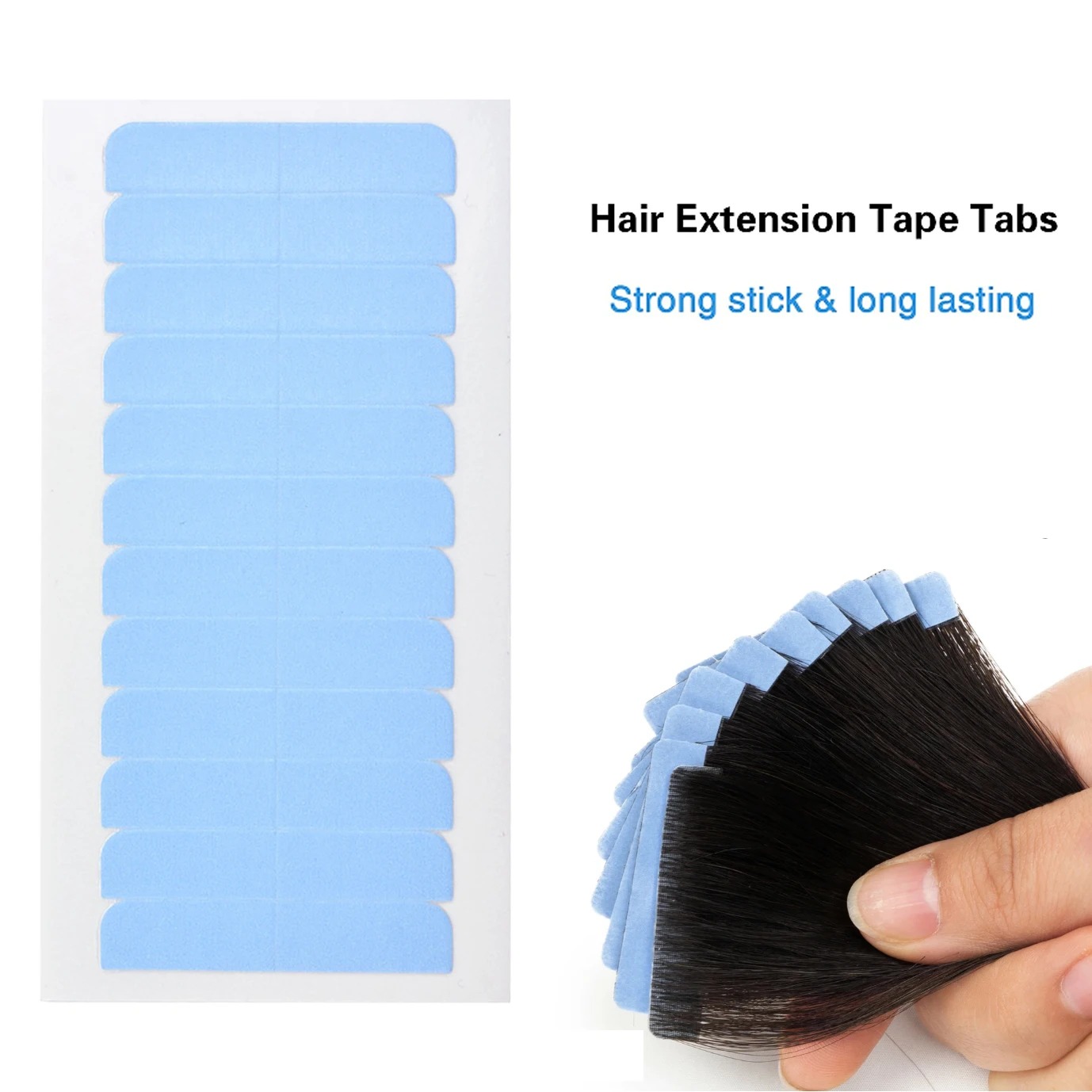 Hair Extension Tape In - 両面交換テープ ヘアシステムテープ ヘアエクステまたはウィッグ用 5枚入り 60チップ ヘアエクステ用接着テープ