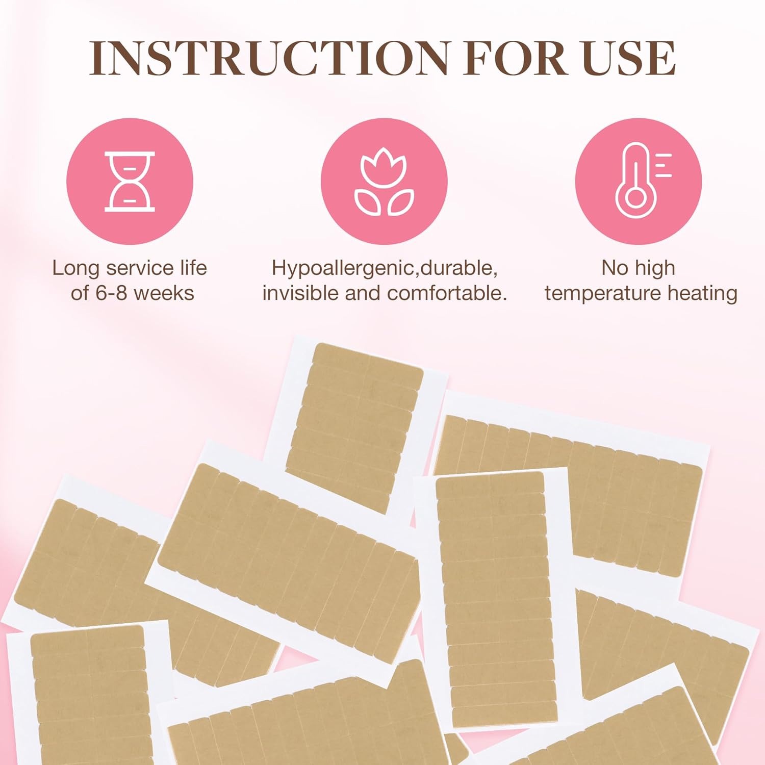 72タブ（6枚）ヘアエクステンションテープ両面粘着交換テープ - Hair Extension Tape In のレビューと価格