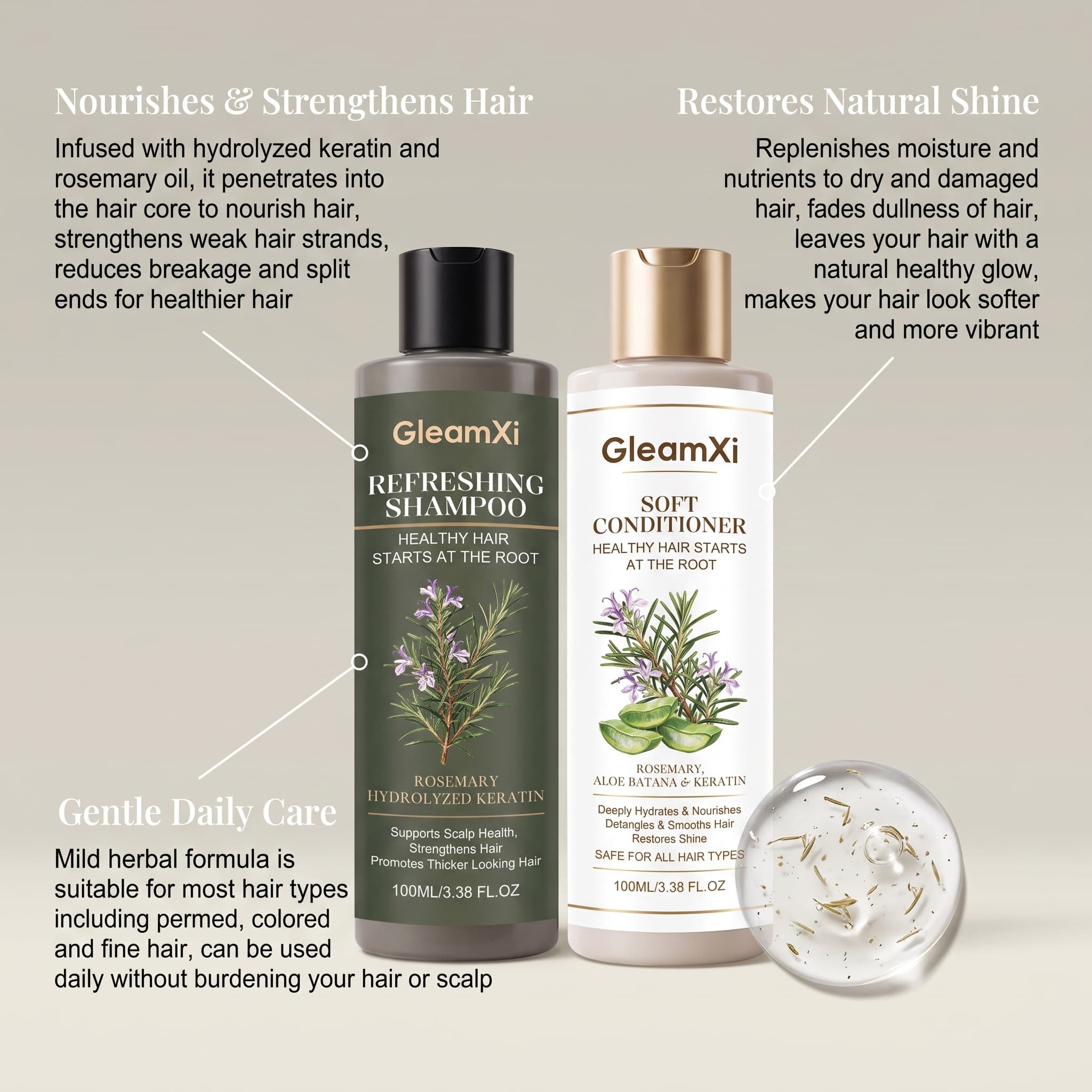ローズマリーシャンプーコンディショナーセット オイルコントロ - Hair Care Keratin Shampoo のレビューと価格