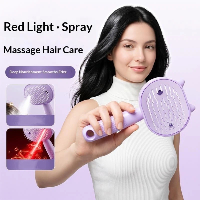 1個入り 可愛い猫耳電動スプレーヘアブラシ 赤色ライトヘアケ - Hair Care Oil のレビューと価格