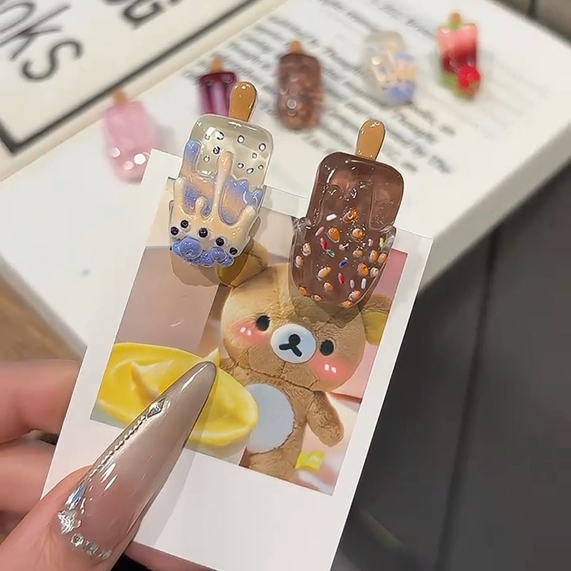 5個入りミニアイスクリームヘアクリップ、キュートでファンキー - Hair Care Lotion のレビューと価格