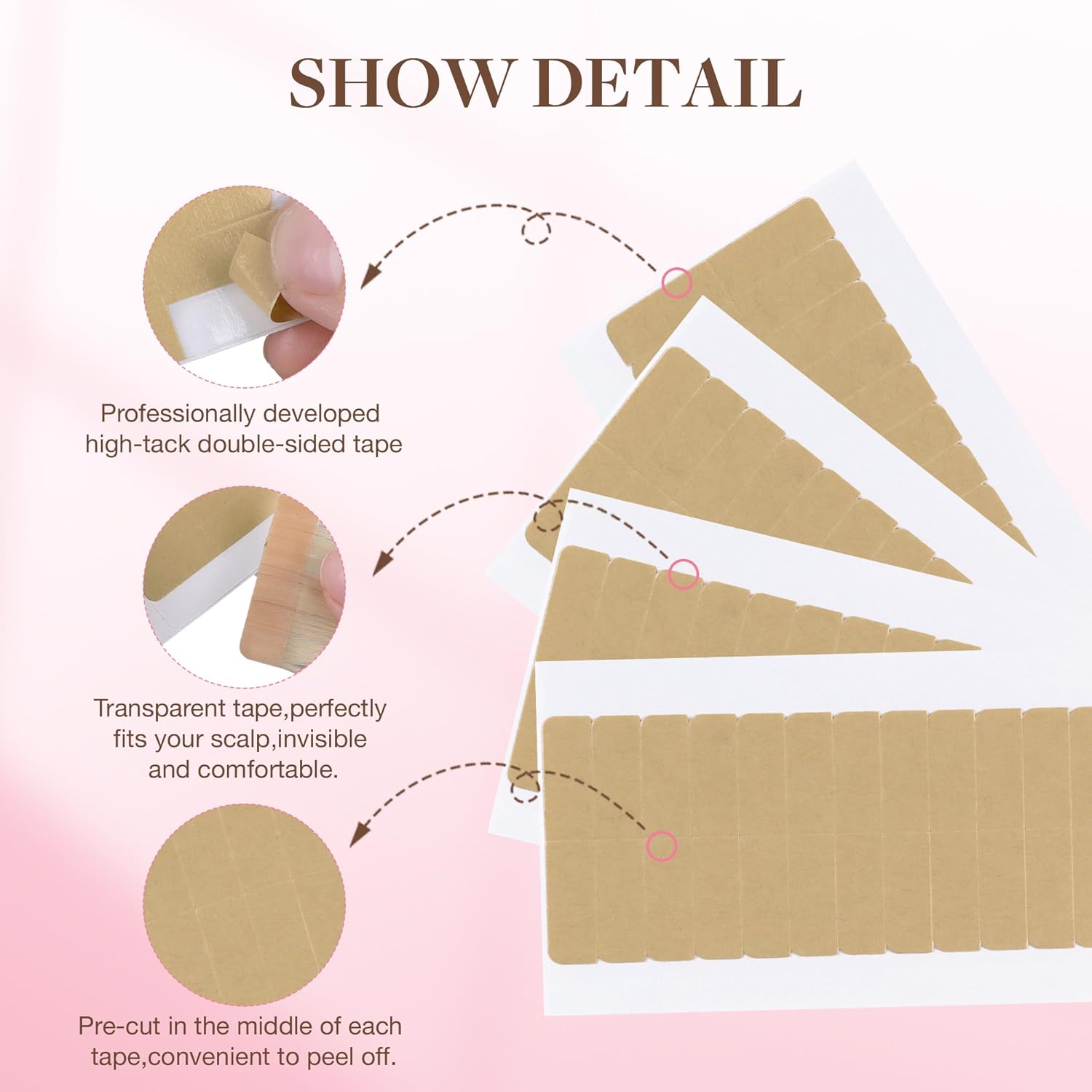 72タブ（6枚）ヘアエクステンションテープ両面粘着交換テープ - Hair Extension Tape In のレビューと価格