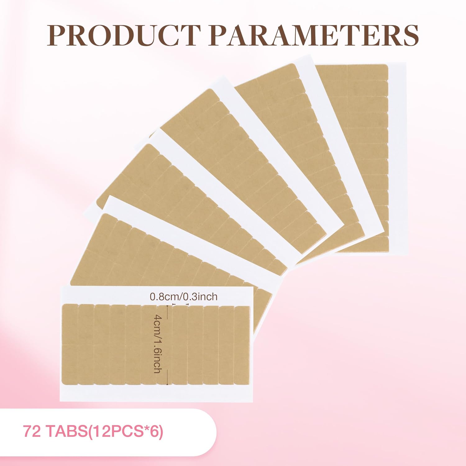 72タブ（6枚）ヘアエクステンションテープ両面粘着交換テープ - Hair Extension Tape In のレビューと価格