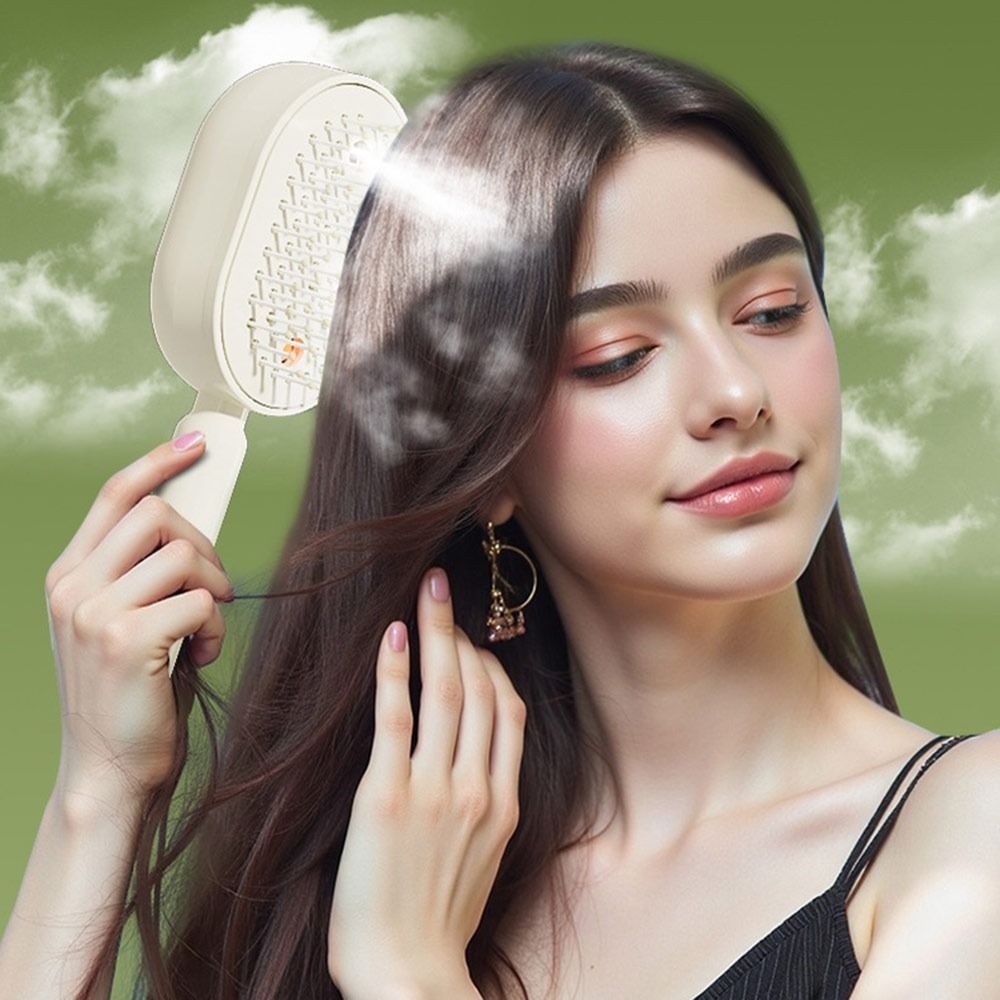 新しい電気ヘアケアスプレーマッサージコーム帯電防止セルフクリ - Hair Care Oil のレビューと価格