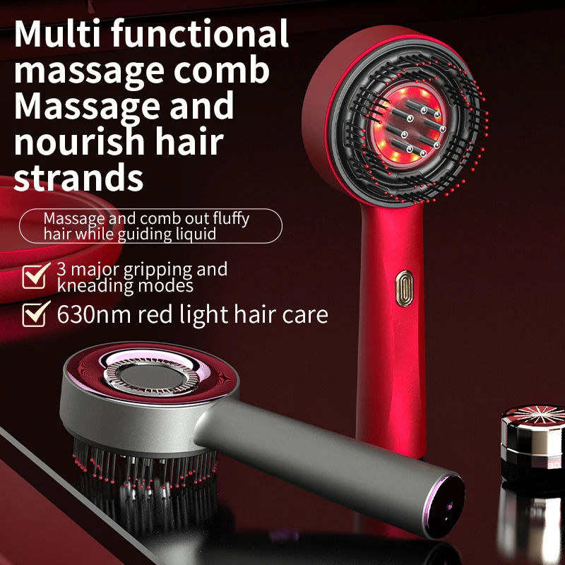 3モード電動振動マッサージコーム赤色光療法育毛マッサージ頭皮 - Hair Care Oil のレビューと価格