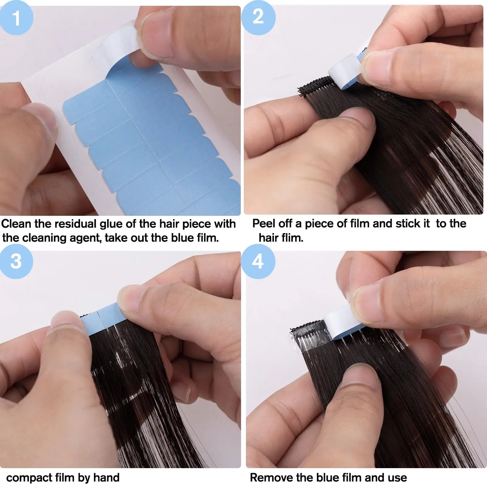 両面交換テープ ヘアシステムテープ ヘアエクステまたはウィッ - Hair Extension Tape In のレビューと価格